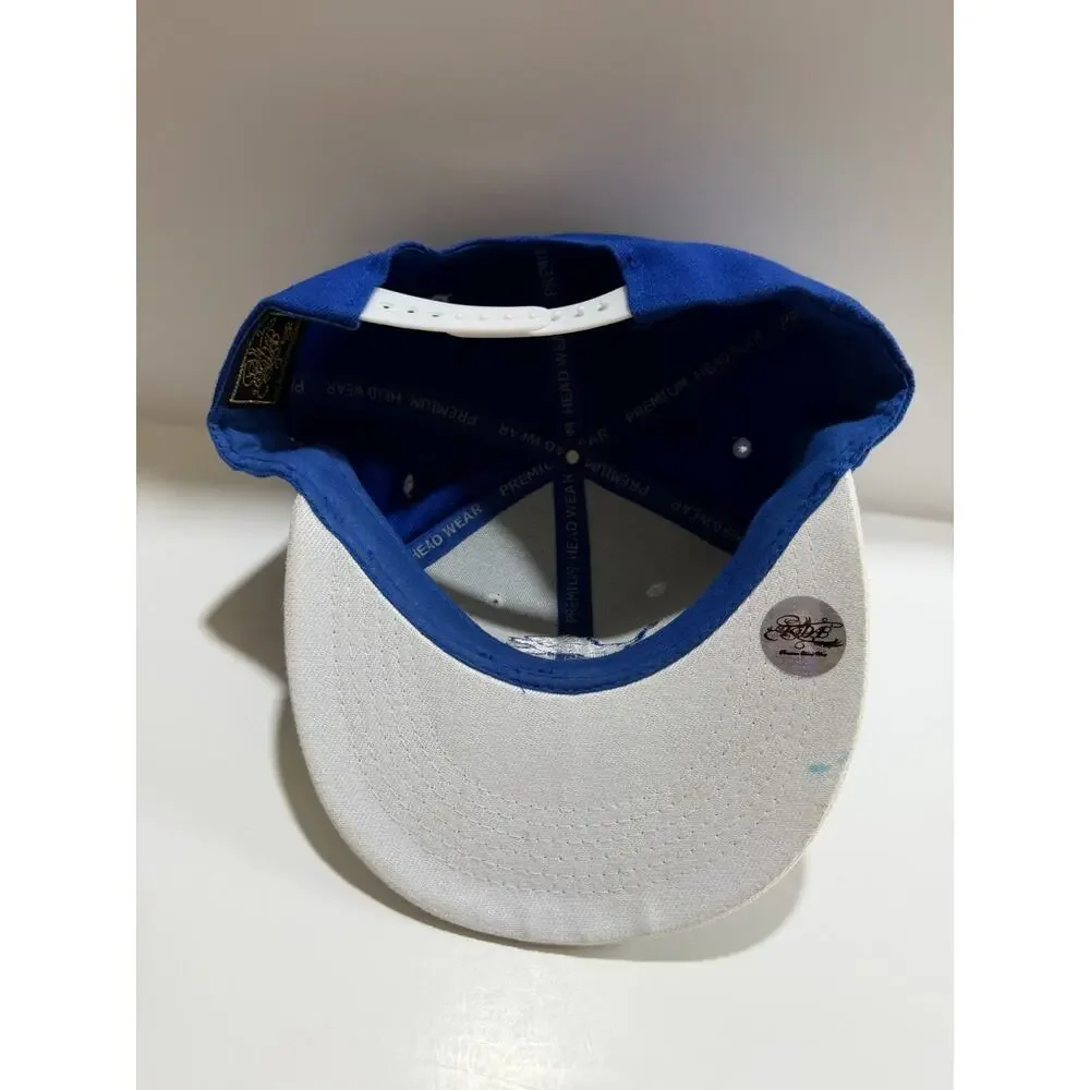 Detroit Lions Snapback Hat Blue White TwoTone Vintage Style KIPA Premium Cap NFL